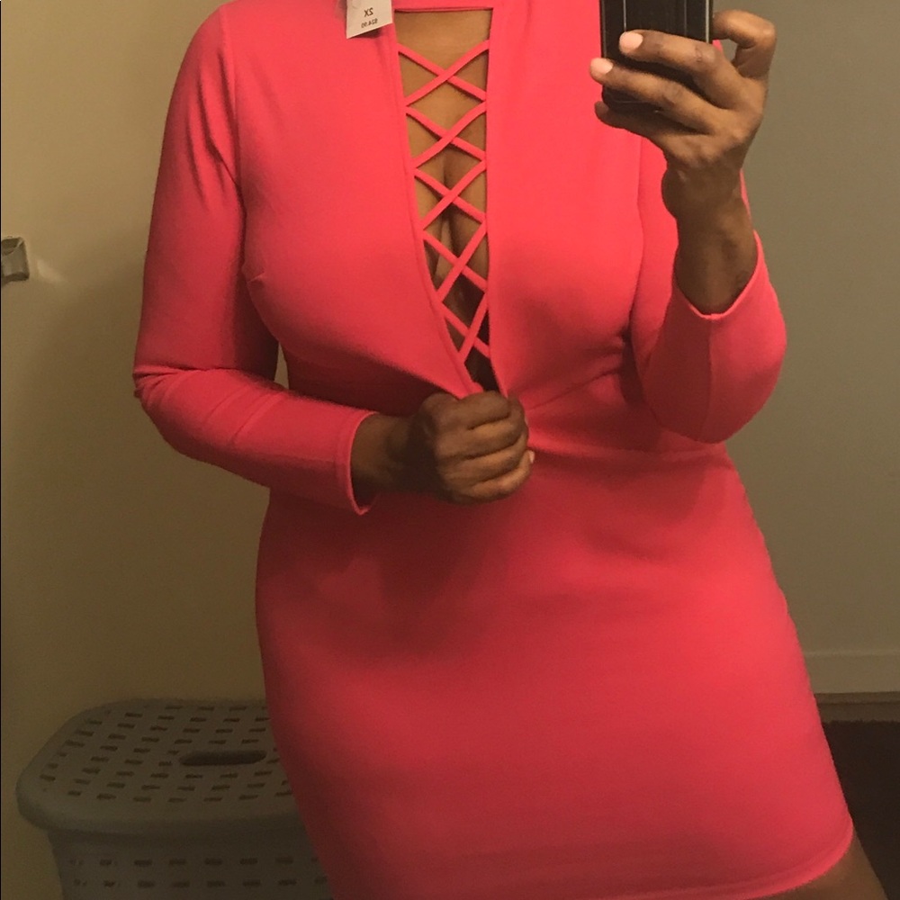 Sexy hot pink dress